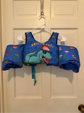 Kids Dinosaur Swim Vest pool float safety wings child travel beach holiday party